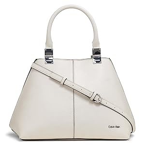 Calvin Klein Granite Geometric Satchel  2 in 1, Vegan Leather, 2 Pockets