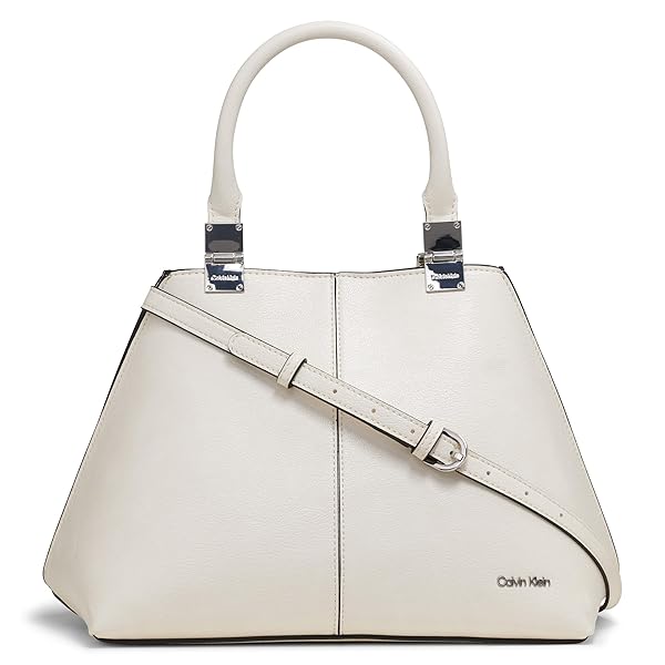 Calvin Klein Granite Geometric Satchel  2 in 1, Vegan Leather, 2 Pockets