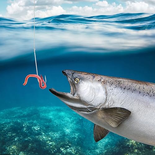 Miniatura 8 de Dr.Fish Paquete de 100 anzuelos Aberdeen para pesca de agua dulce, alambre de luz de vástago extralargo, CrappieBassBreamBluegillPesca de Panfish