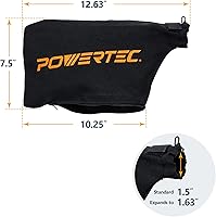 Vista 2 de POWERTEC Bolsa colectora de polvo para sierra ingletadora de 7-1/4 pulgadas, 8-1/2 pulgadas, se adapta a puertos de polvo nominales de 1-1/2
