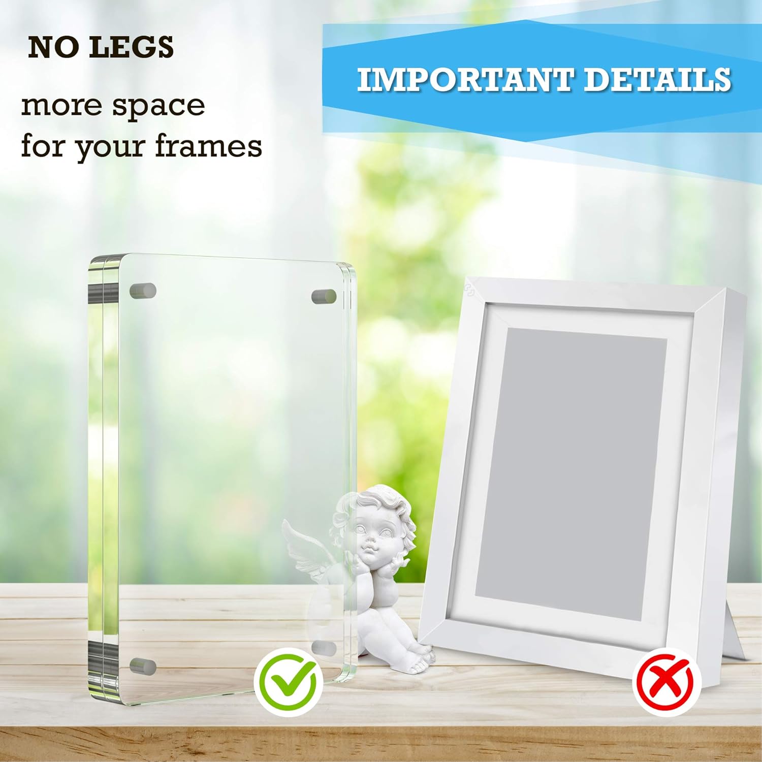 5 Acrylic Picture Frames with Rounded Corners 5.25x7.25”,Perfect Frameless Picture Frame,Magnetic Acrylic Frame for postcards,Clear Acrylic Block Frame Desktop (5)