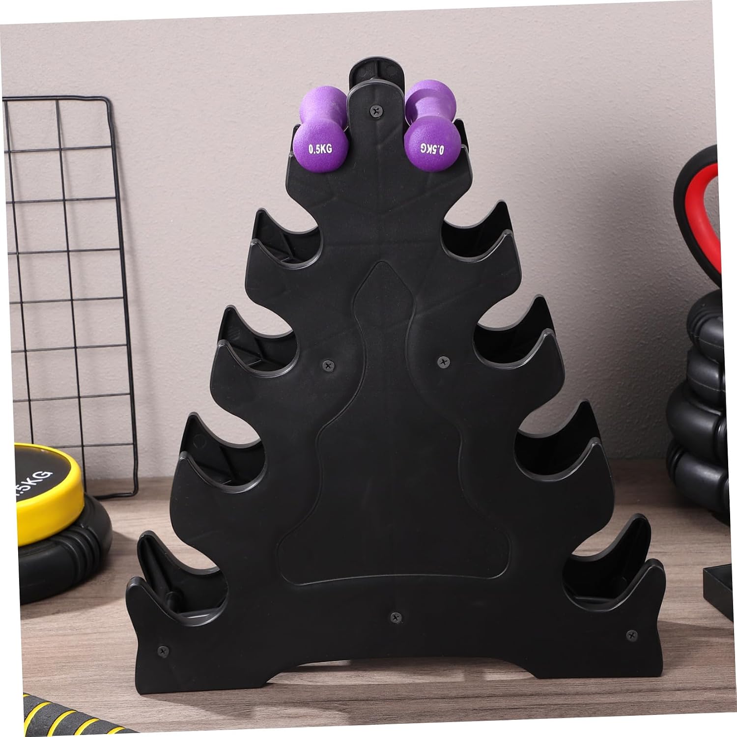 1pc Dumbbell Storage Rack Durable Fitness Equipment Accessories Stable Structure Large Display Stand for Home Gym