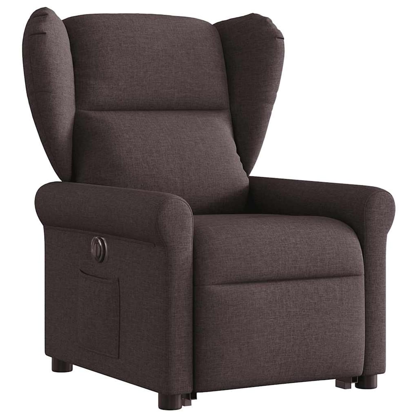 Gecheer Relaxsessel mit Aufstehhilfe Elektrisch Dunkelbraun Stoff Relaxsessel Fernsehsessel Lesesessel für Wohnzimmer Schlafzimmer Leseecke Gästezimmer