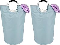 Vista 9 de Handy Laundry Bolsa con asas – 60L – Cesta plegable de tela para lavandería – Cesta de lavandería para dormitorio – Impermeable – Plegable