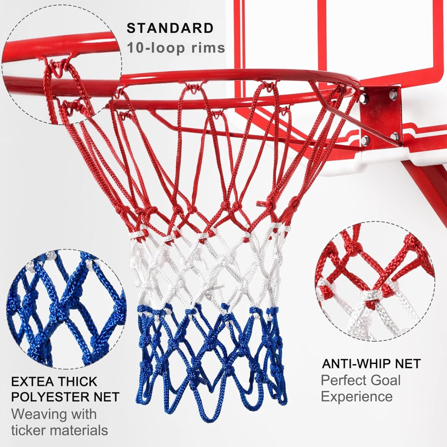 ZAIN SPORTS - Basketball Ring with Net - 195 Grams Professional Upgraded Basketball Net Outdoor with 21 inches Durable 10 Loops - Heavy Duty Basketball Hoop Net for Indoor or Outdoor Play (7 No. Ball) 1