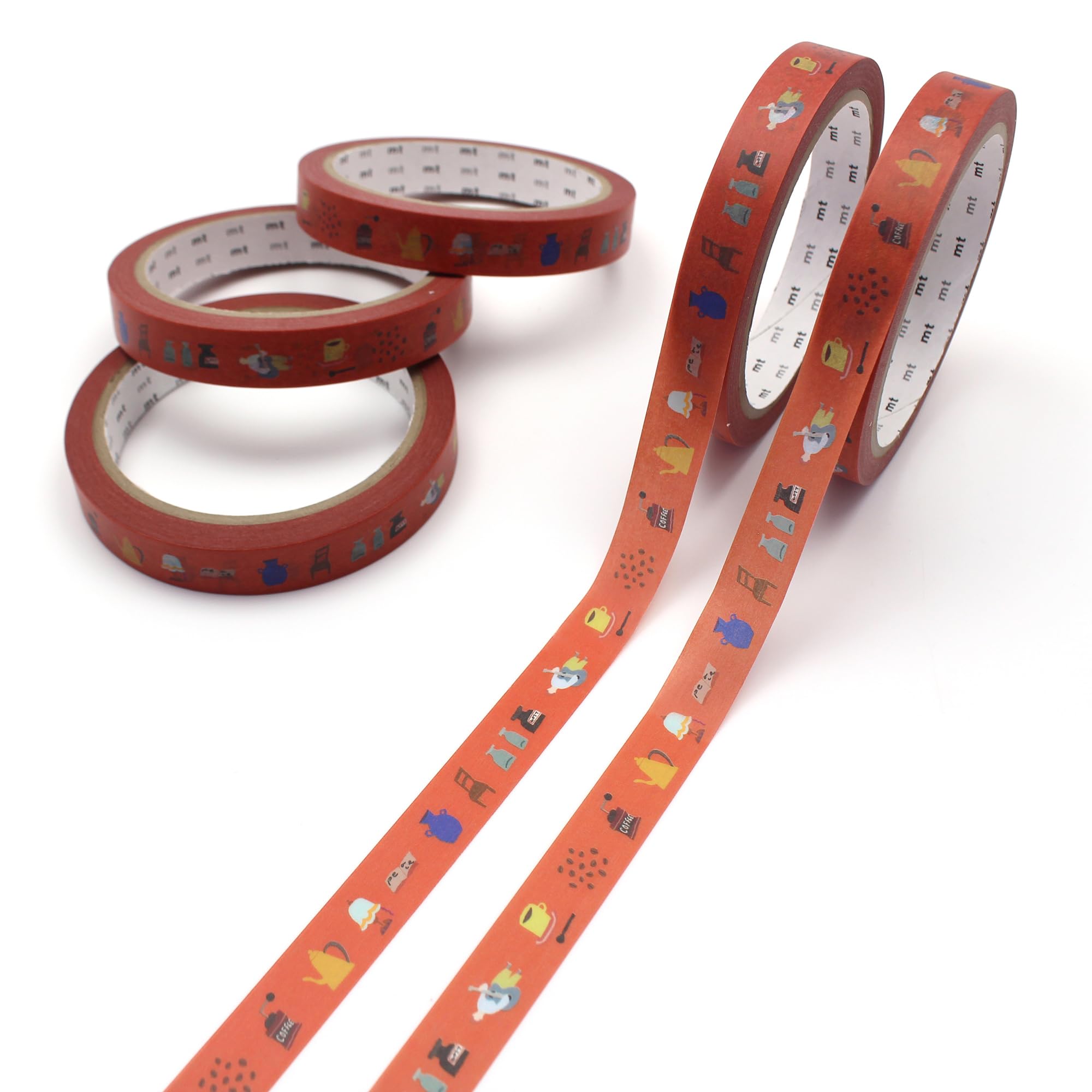 [Amazon.co.jp Limited] mt Large Core Cafe Pack of 5 Rolls (Strong Adhesive/Washi Paper), Wrapping Gift (Official Seller/Large Capacity), Kamoi Processing Paper, Cute Pattern/Maste, Masking Tape : Offi