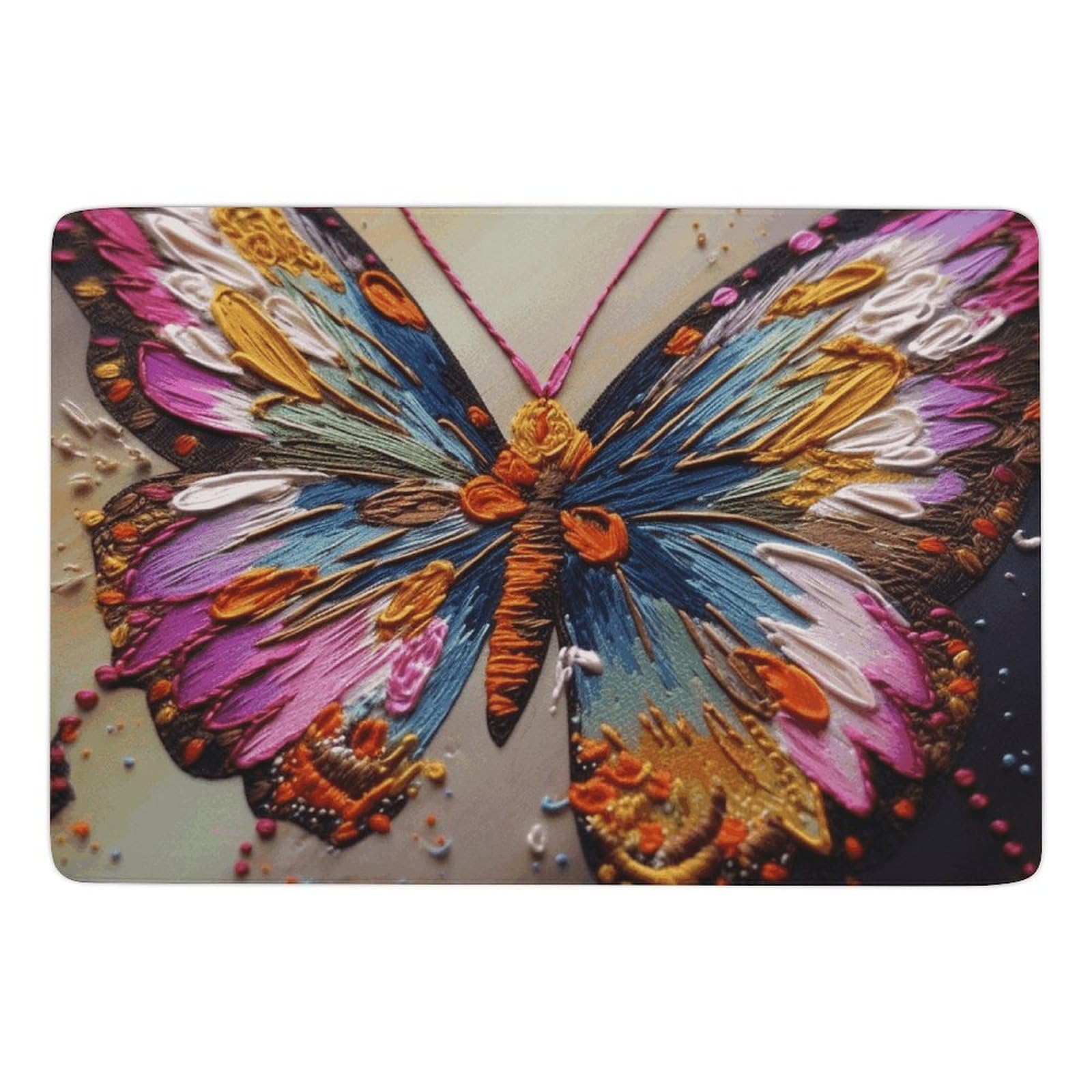 Grand tapis de bain lavable papillon pour une vraie douceur familiale