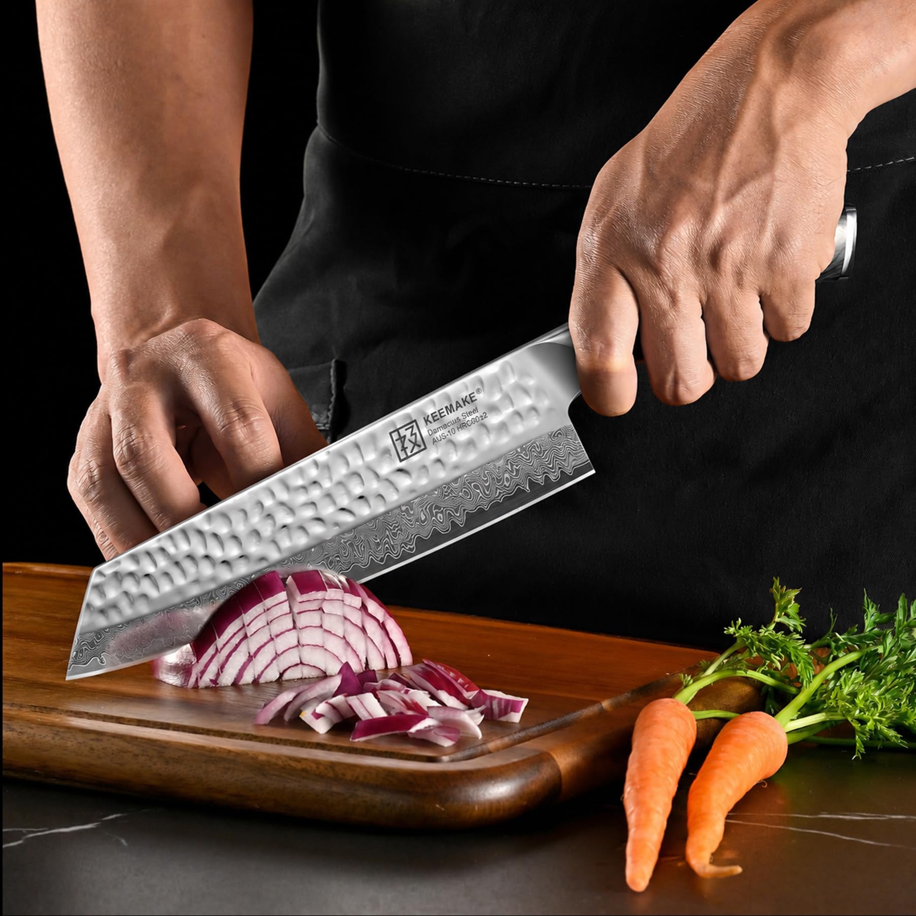8 Inch Damascus Chef Knife, Japanese Kitchen Knife with VG10 Steel — Amazon image 9