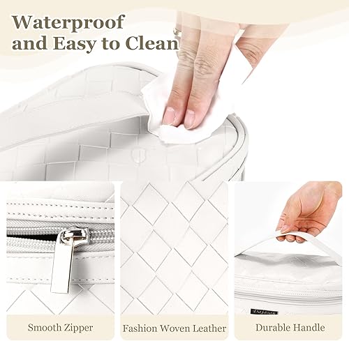 Miniatura 3 de Dajasan Bolsa de maquillaje para cosméticos, bolsa de maquillaje de viaje, estuche organizador de maquillaje de gran capacidad, bolsa de aseo