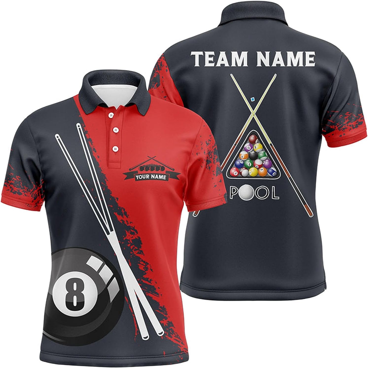 Personalized Billiard Polo Shirt, Billiards Shirts for Men