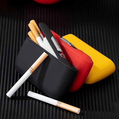 Miniatura 8 de Caja de cigarrillos con encendedor, 10 cajas de cigarrillos de tamaño regular, encendedor eléctrico recargable por USB, resistente al viento, sin