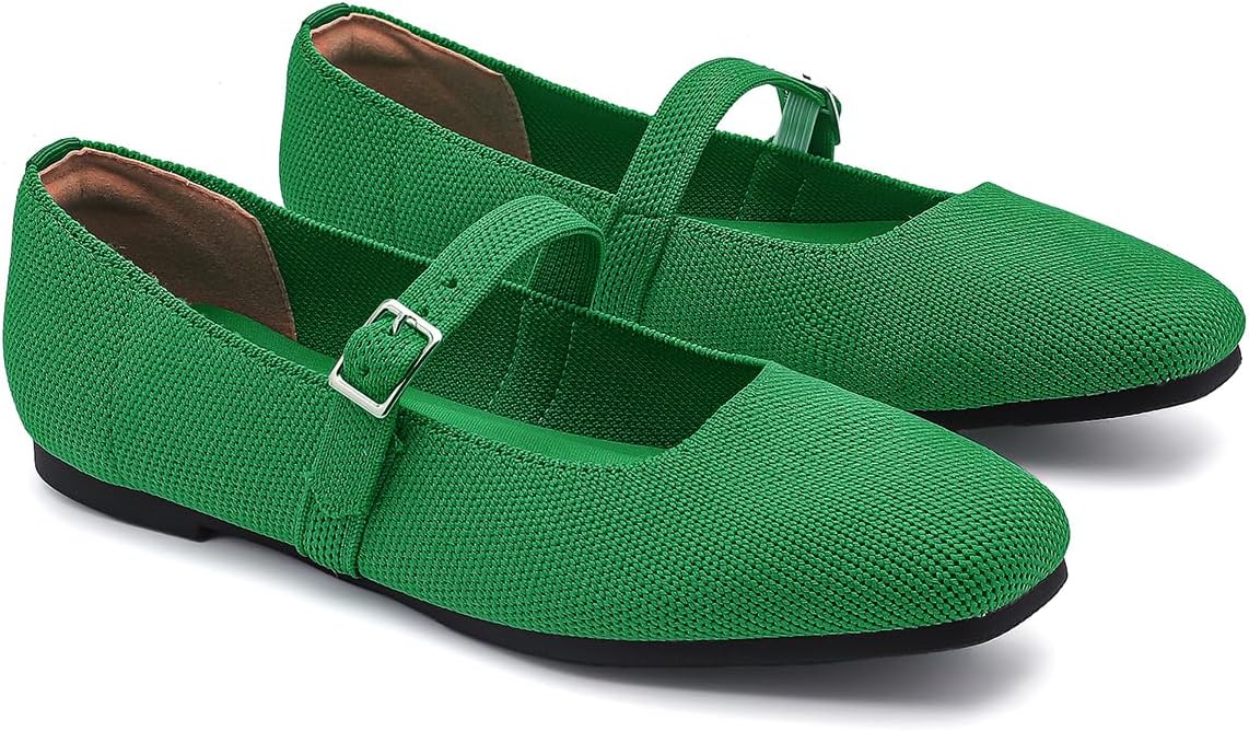 Mary Jane Women Flat Square Toe Ballet Flats Women Comfortable for Dressy Ankle Strap Casual Slip On Work Shoes Washable - Image 5