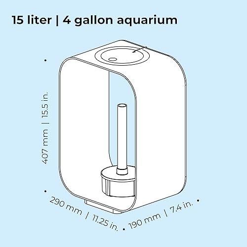 Miniatura 4 de biOrb Life 15 Acuario de acrílico de 4 galones con luces LED multicolor controladas por control remoto. Tanque moderno compacto para exhibición