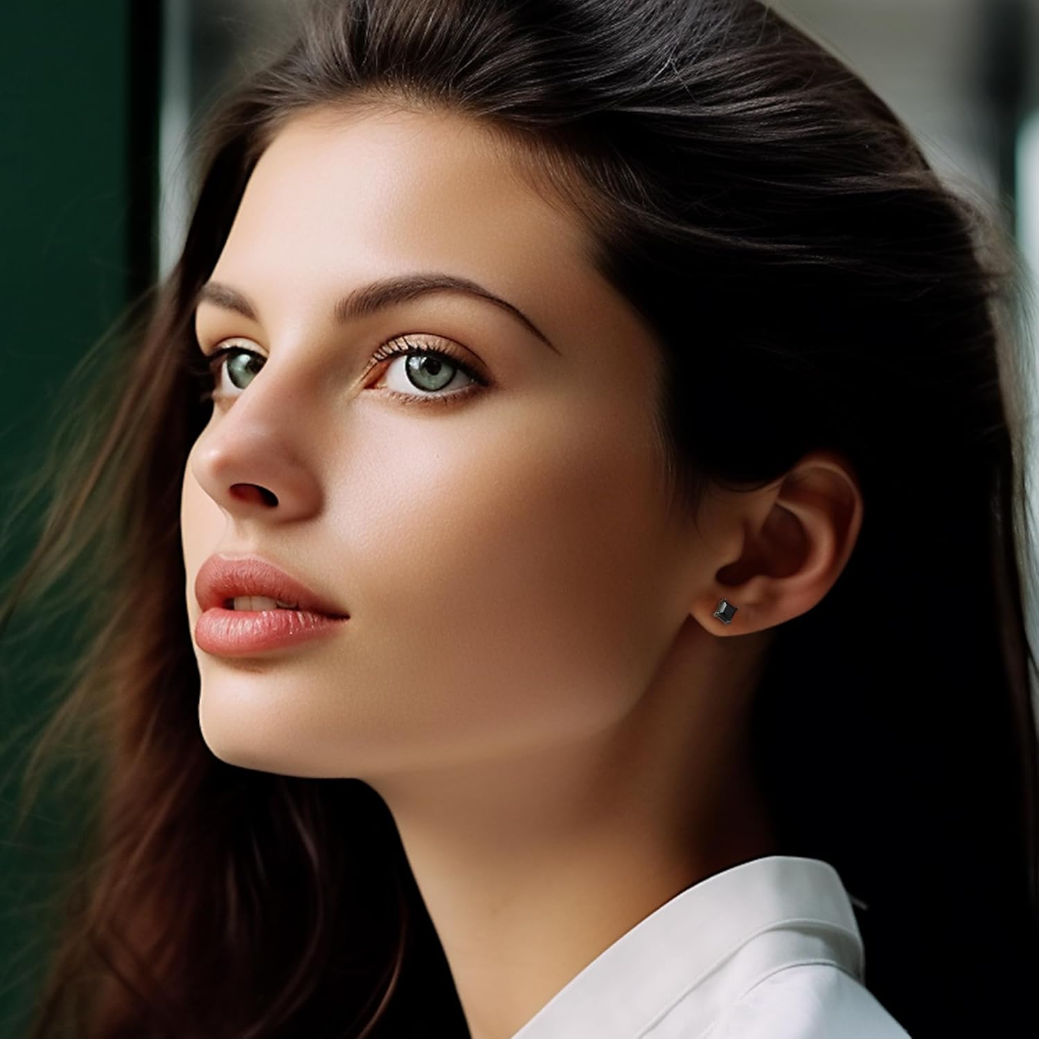 FIBO STEEL 3 Pairs Stainless Steel Black Stud Earrings for Men Women Hypoallergenic Mens Earrings Stud Set, Black Silver Square Round Diamond CZ Studs Earring Pierced 3mm-8mm - Image 4