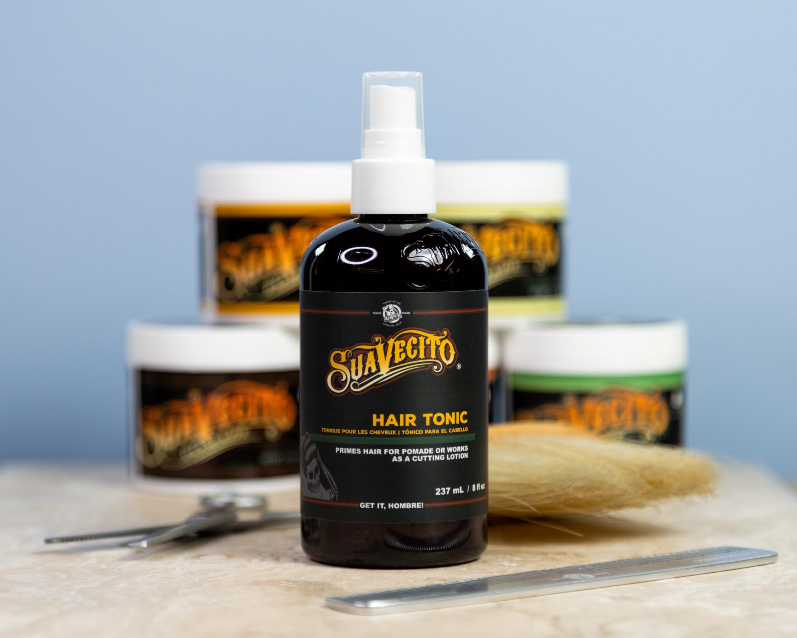 Suavecito Tonique capillaire Suavecito Nourrit et ravive les cheveux avec un parfum rafraîchissant Formule légère Ajoute brillance et douceur Stimule le cuir chevelu et améliore la maniabilité 237 ml