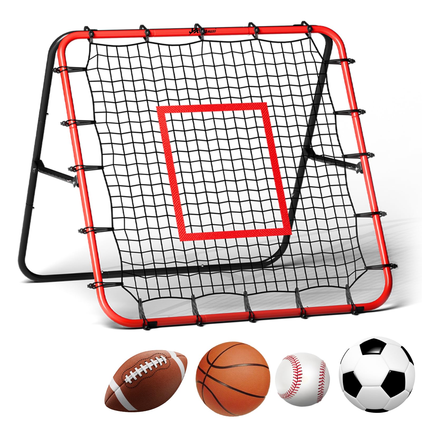 JASCOPRO Football Rebounder Net, Angle Adjustable Football Rebound Board for Precision Passing, Shooting, First Touch, and Ball Control Drills for Kids, Teens & Adults, 39.4 * 39.4 inches
