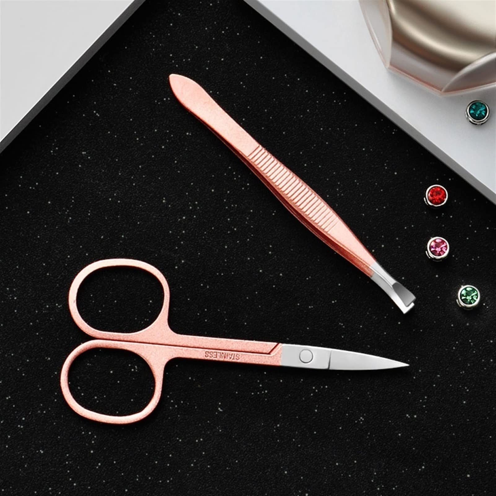 Zestaw obcinaczy do paznokci Zestaw do manicure Zestaw do pielęgnacji ciała Profesjonalny zestaw do pedicure Zestaw kosmetyczny Narzędzia dla przyjaciół i krewnych (różowe złoto) (Rozmiar: M-12-części
