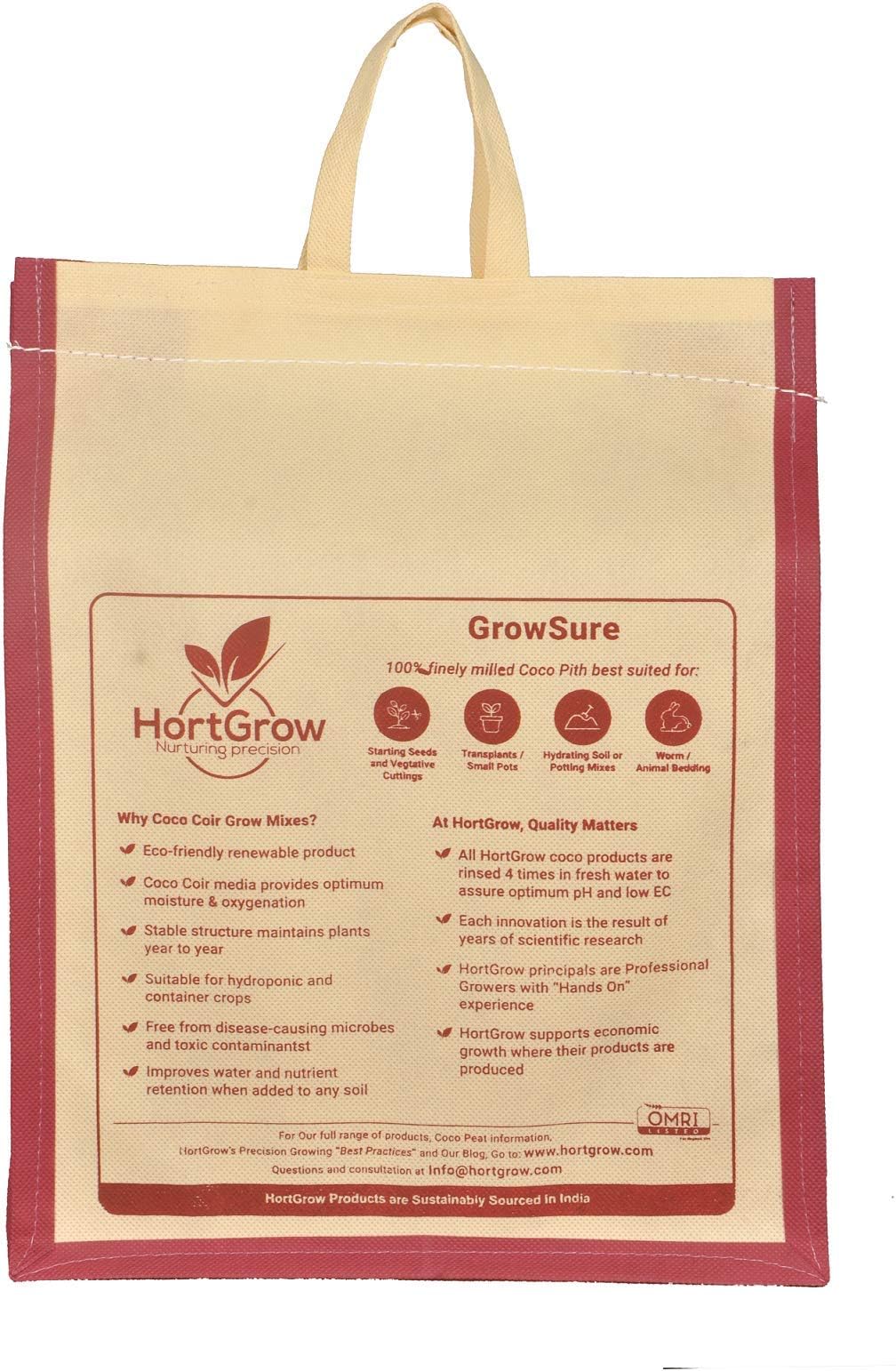 GrowSure - Coco Coir/Coco Peat/Coco Fiber | Potting Mix | Potting Soil | 9.5 lbs Block expands to 2.25 Cubic Foot