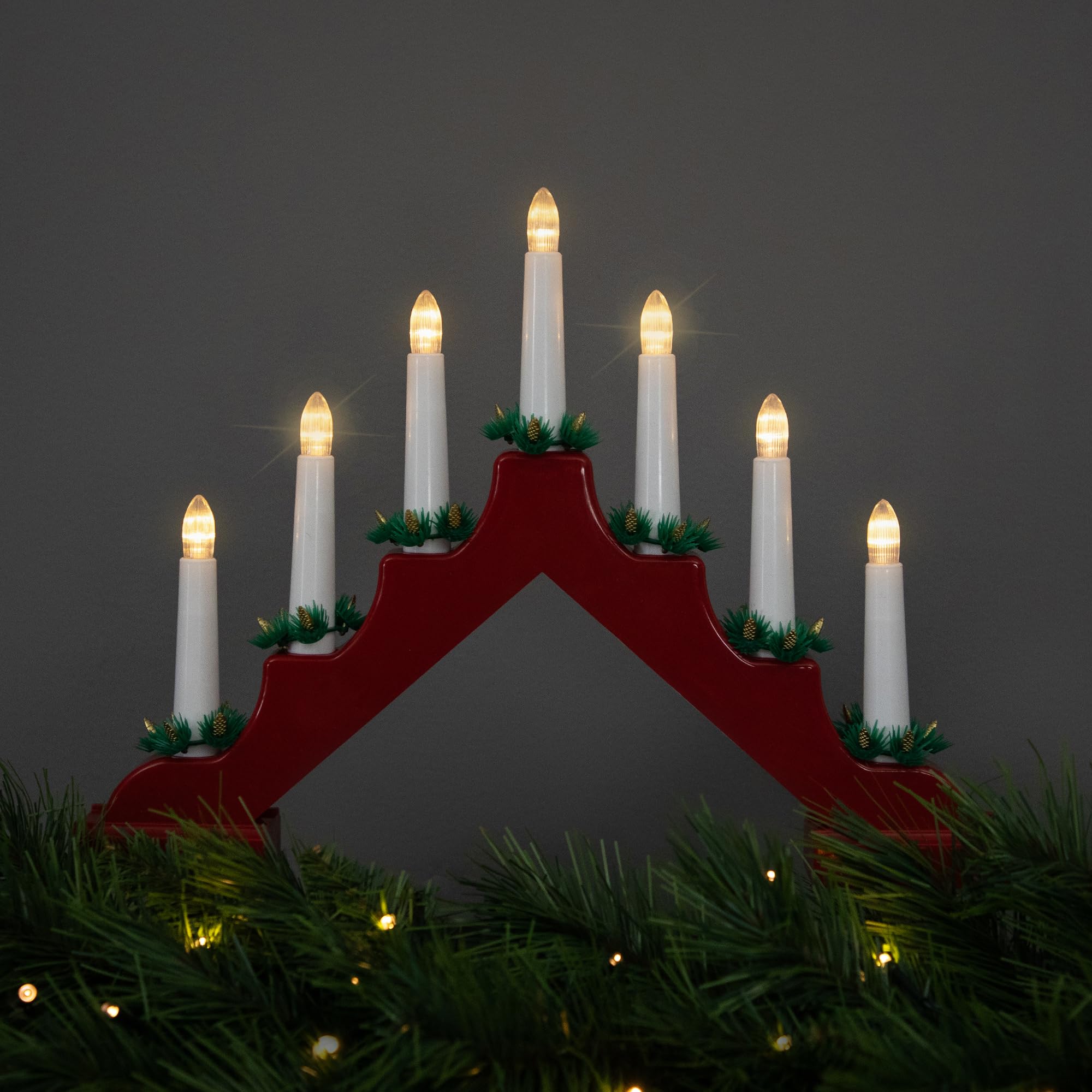 Northlight LED Lighted Christmas Candelabra Bridge - 13