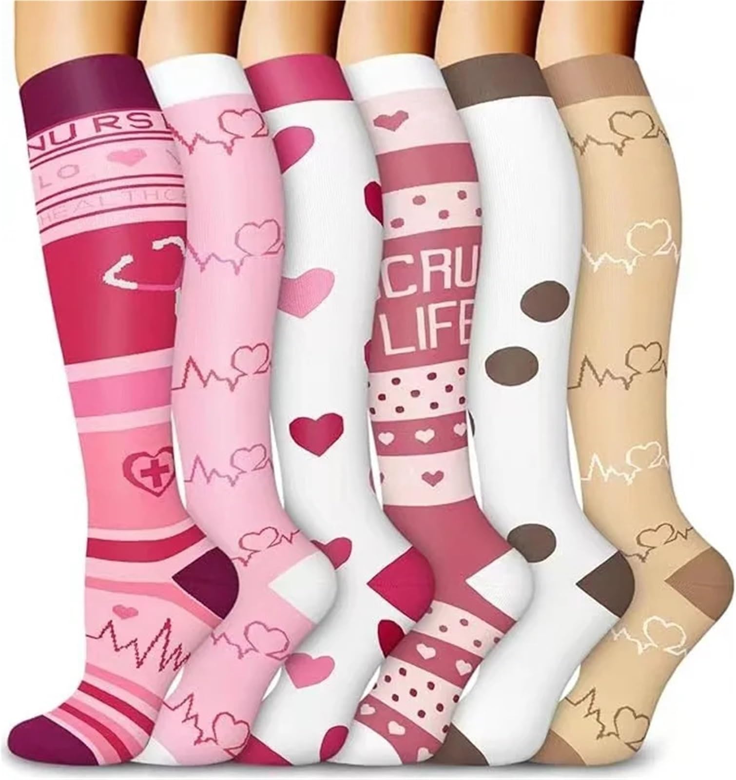 Calze Da Compressione Calzini A Compressione For Leggings Da Corsa, Da Calcio, Unisex, For Adulti, Edition Network, Calzini Da Infermiere Rossi A Pressione, Da Uomo Per Atletica,Corsa,Ciclismo,Viaggi(