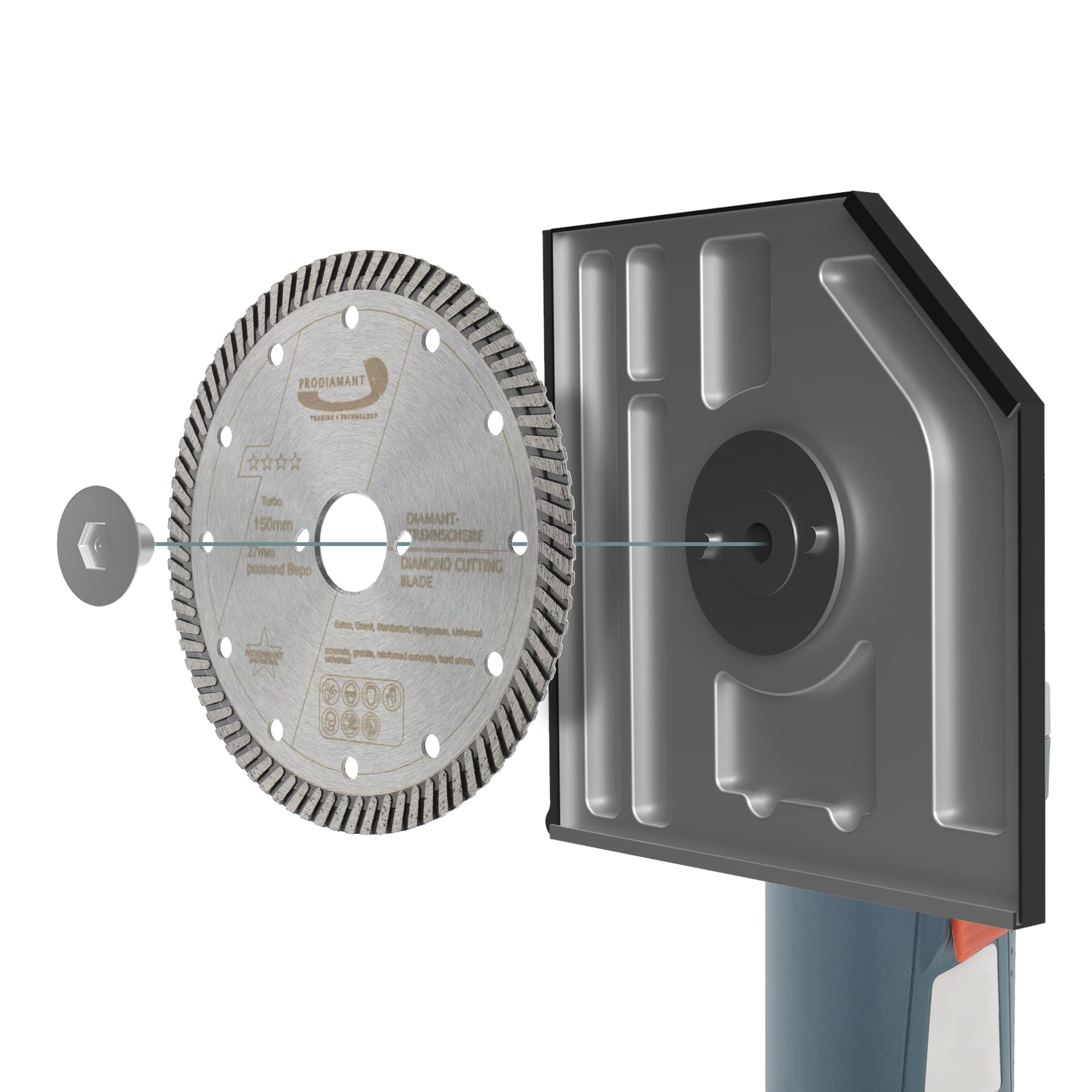 PRODIAMANT Diamentowa tarcza do cięcia 150mm 27mm Turbo Premium do betonu muru zbrojonego