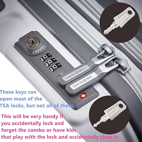 Miniatura 5 de 2 llaves para TSA007 TSA002 Llave de bloqueo universal Master Maleta Llaves con 2 llaveros para combinaciones de contraseñas olvidadas de cerraduras