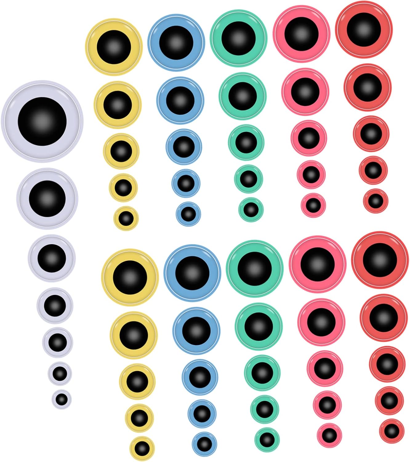 SEWOART 200pcs Simulation Plastic Eyes Wiggle Eyes for Crafts Handmade Doll Decorations