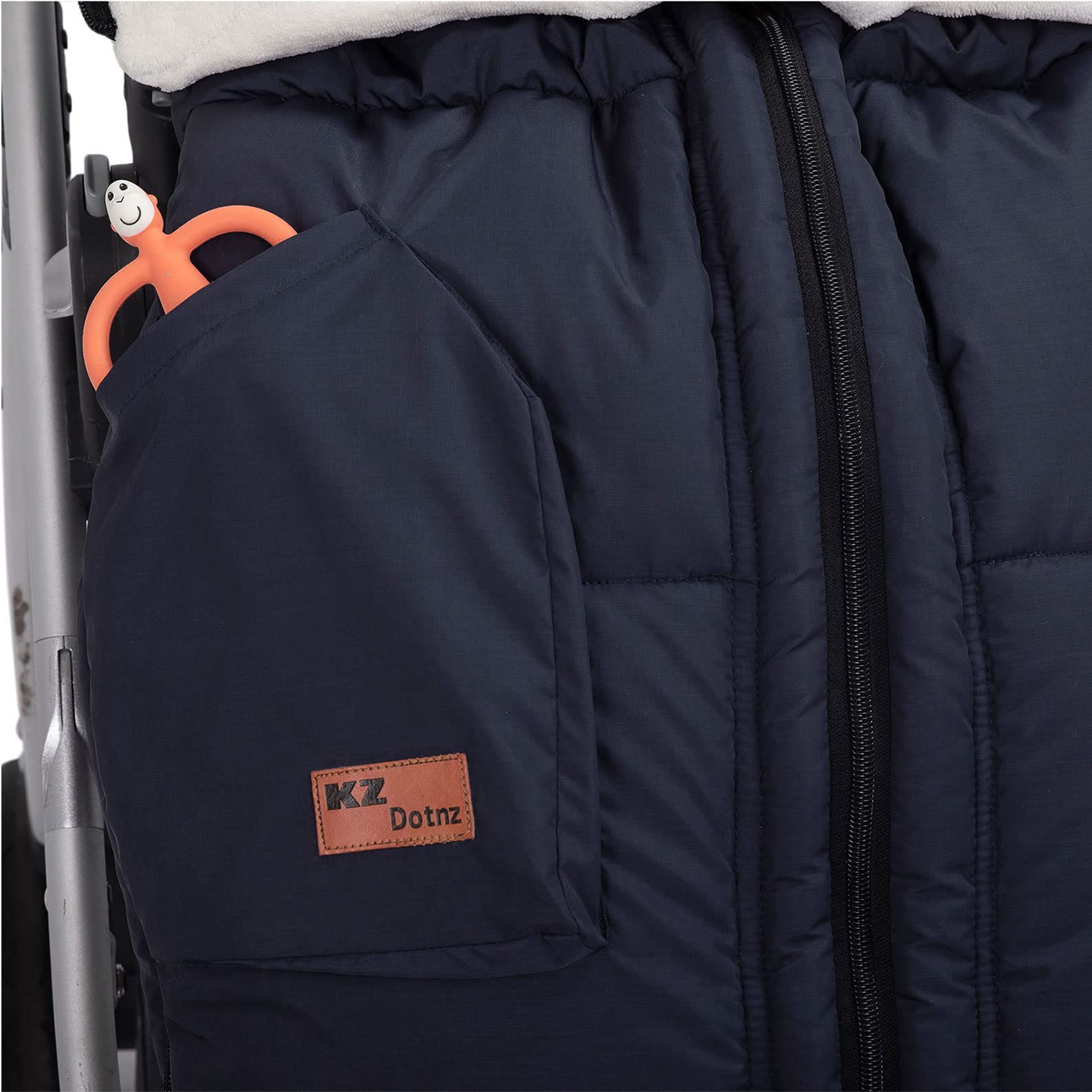 Saco universal para cochecito con cremalleras centrales laterales ajustables y botton, para cochecito con capucha suave, impermeable, cálido, para caminar al aire libre, bolsa de banderines