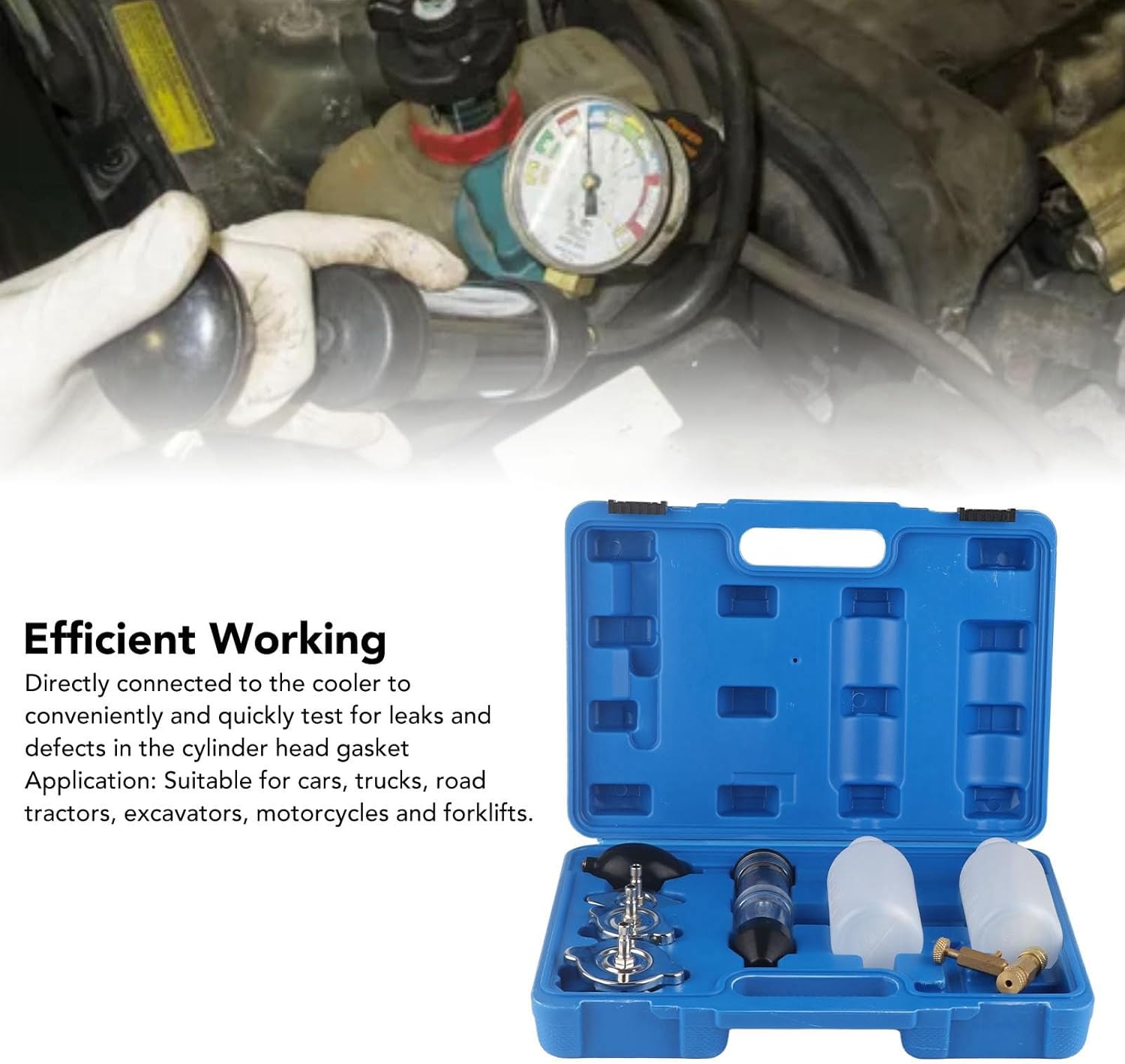 8pcs Multi Purpose Simple Operate Combustion Leak Tester kit co2 Leak Detector for Cars Trucks Road Tractors excavators