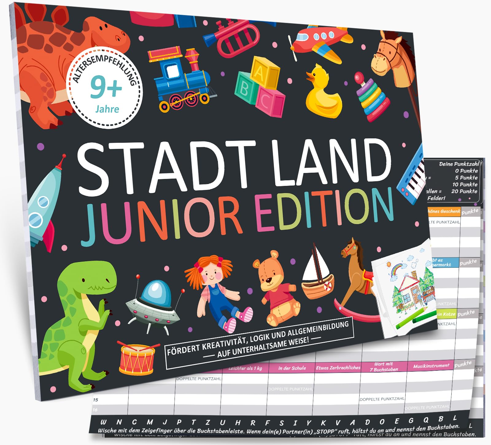 Stadt Land Junior Edition Spiel - Ostergeschenke für Mädchen Junge Teenager, Activity Junior Kartenspiel Partyspiel, Lustige Denkriesen Spiele 2026, Familienspiele Funny Games für Feiertag Geschenke