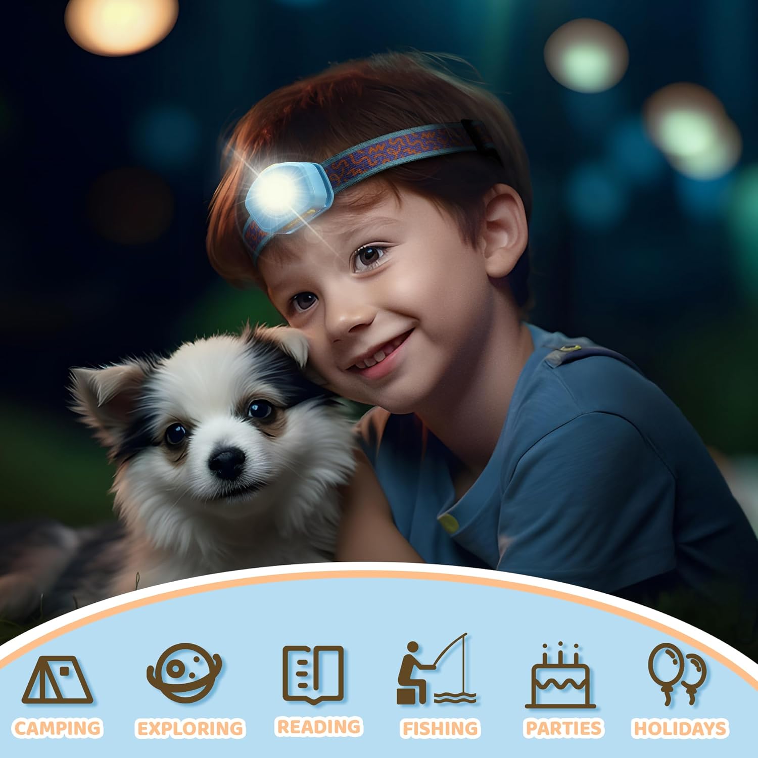 EverBrite 30-Pack Mini Flashlight Set and LED Rechargeable Kids Headlamp