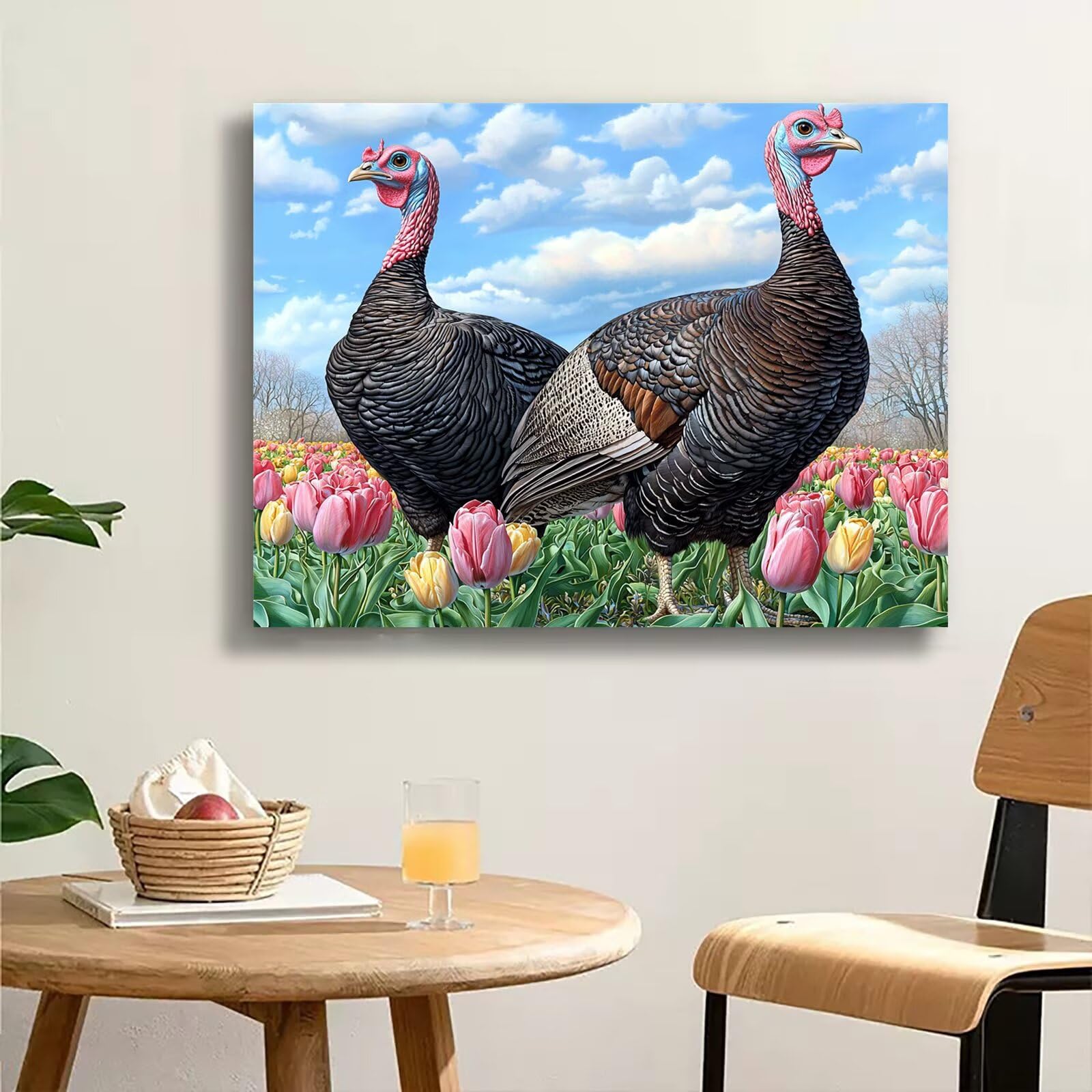 Dipingere con i Numeri Adulti fiore tacchino, Quadri da Dipingere Numerati Fai Da Te per Principianti e Adultis, Olio La Pittura di Numeri Kit, Hobby Creativi Adulti, Decorazioni Casa 90x120cm Q3S-248