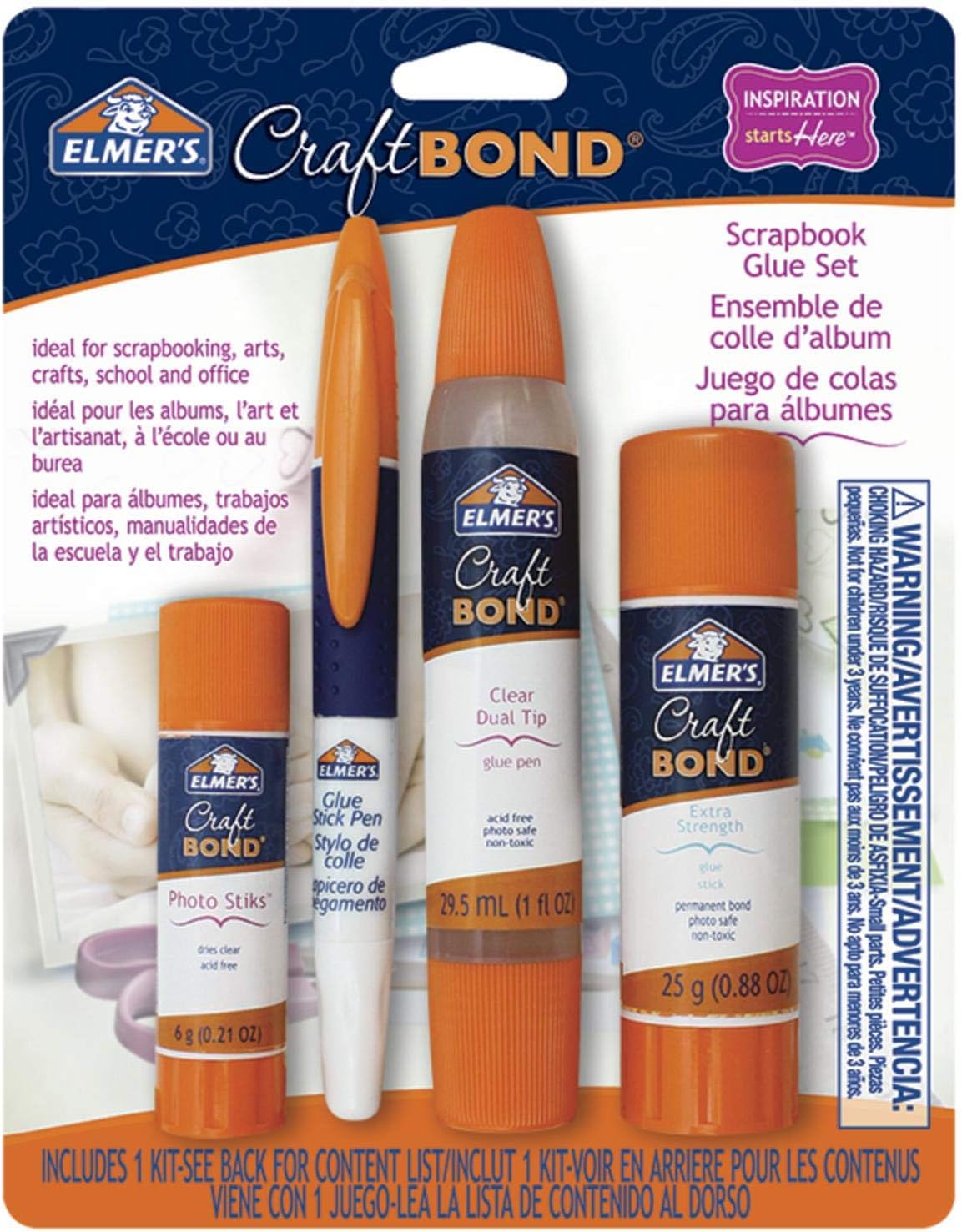 Elmer’s Craft Bond Scrapbook Glue Set, 4 Types of Craft