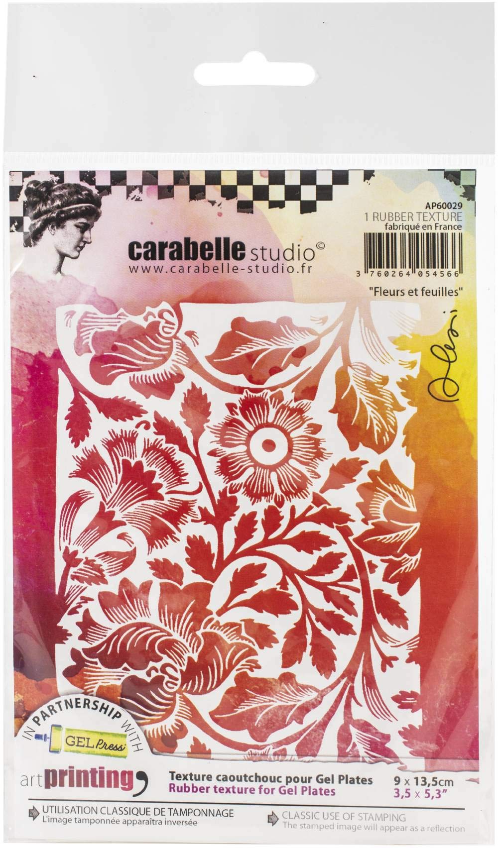 Carabelle Studio Art Printing A6 Rubber Texture Plate-Flowers & Leaves
