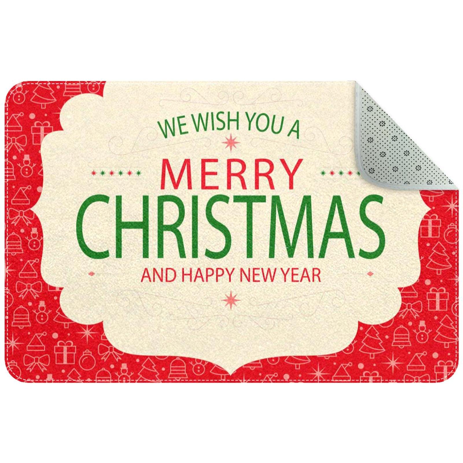 Tapis d'entrée de Noël durable contre la boue et les sols mouillés