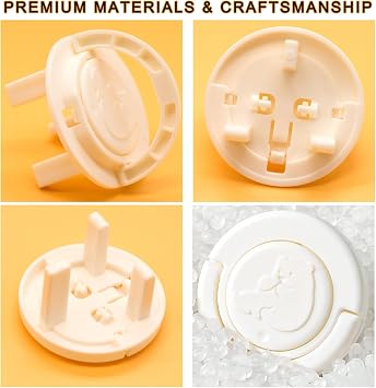 8-Pack Plug Socket Covers UK Baby Child-Proof with Hidden Pull Ring
