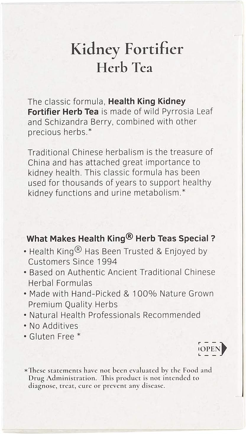 Health King Kidney Fortifier Herb Tea, Teabags, 20-Count Box (Pack of 4)
