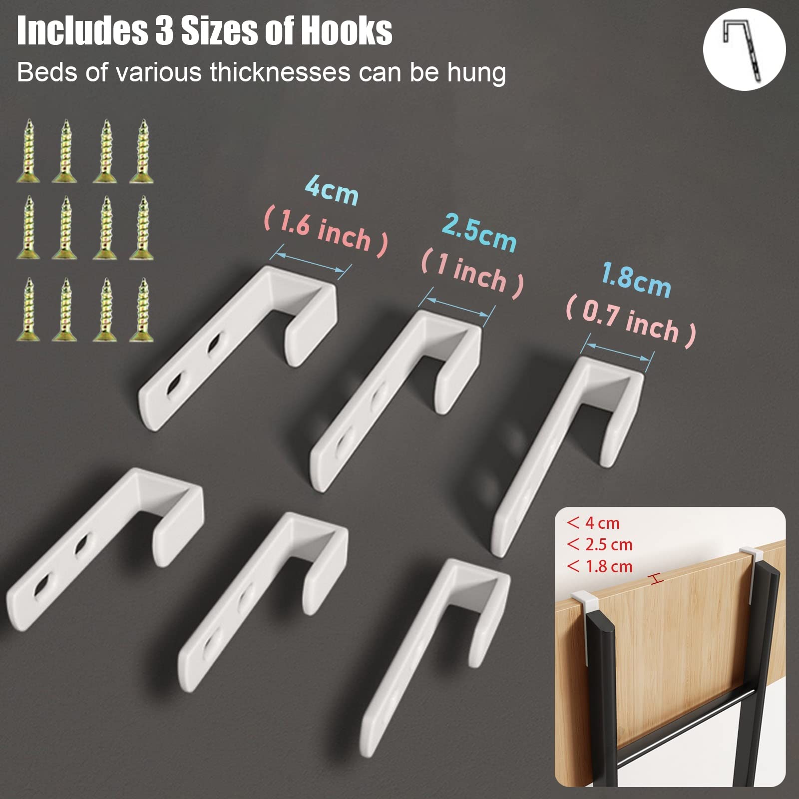Escalera Negra Resistente para literas Dobles de caravanas y autocaravanas - Escalera Colgante para altillo de Autocaravana para niños, Adolescentes, Adultos y Personas Mayores. Soporta hast
