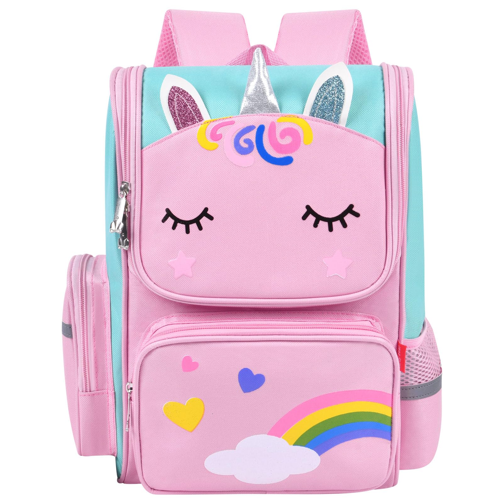 Aucuu Mochila Niña, Mochila Escolar Niña Infantil Escolar, Mochila Unicornio Niña con Espalda Acolchada y Cintas Ajustables, Mochila Infantil de Gran Capacidad, para Primaria, Guardería