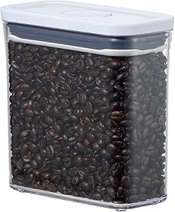 OXO オクソー 保存容器 プラスチック 密閉 1.1L ポップコンテナ キッチン 収納 (食材 調味料 乾物 湿気防止) スリムレクタングル ショート