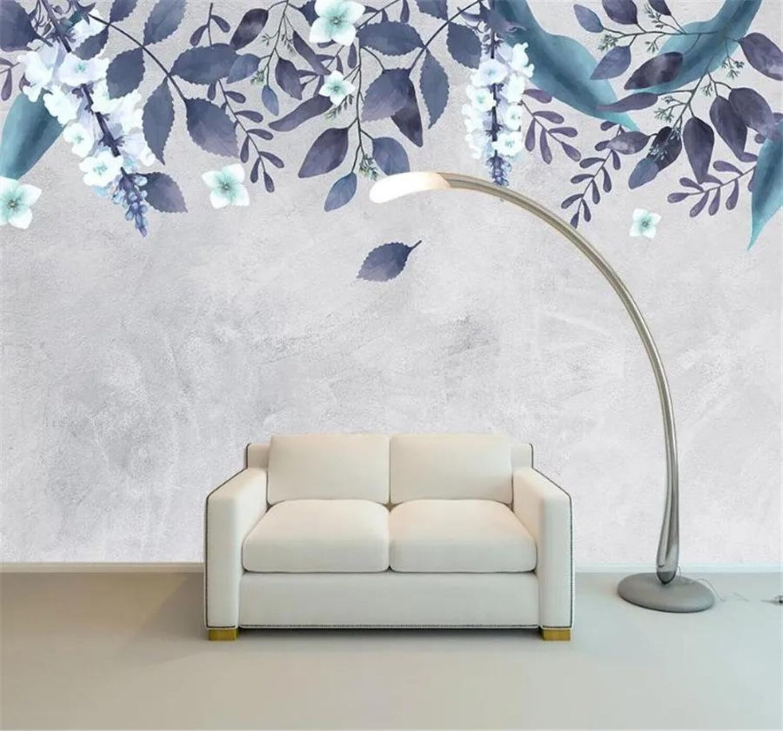 Tzxztt 350Cm×256Cm(B×H) Three Dimensional Minimalist Fresh Fallen Leaves Flowers Modern 3D Wallpaper Premium Textured Silk Neutral Tones Material Ideal For Living Room Bedroom-350Cm×256Cm