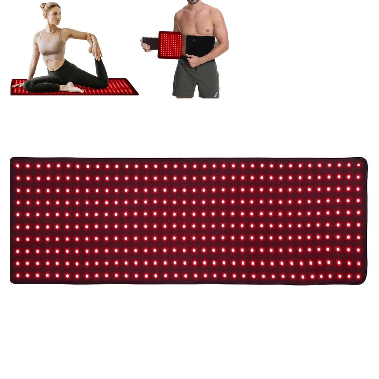 Esterilla de Terapia de Luz Roja con 360 LED para El Cuerpo,Almohadilla Envolvente de Terapia con Luz Roja Infrarroja Cercana De 660nm y 850nm,Tiempo y Brillo Ajustables