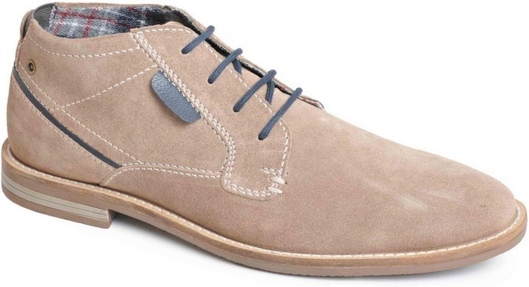 Cafe Moda Mens Leather Suede Lace up Desert Smart Casual Ankle Boots Shoes Size 7-12