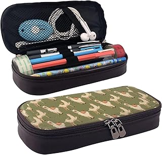 Alpaca. Print Leather Flap Cosmetic Case, Cosmetic Bag, Zipper Storage Bag, Leather Flap Stationery Bag