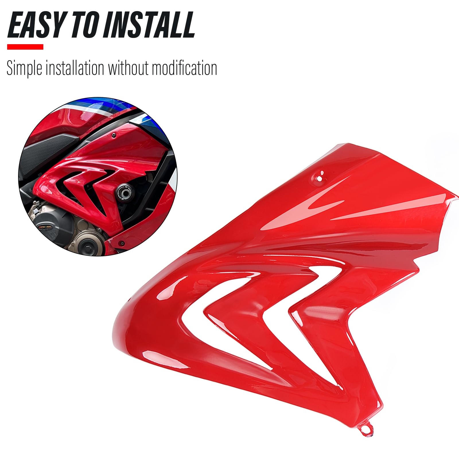 WOOGA Motorrad Seitenverkleidung Abdeckung für Honda CBR650R 2019-2023 Glänzend Schwarz