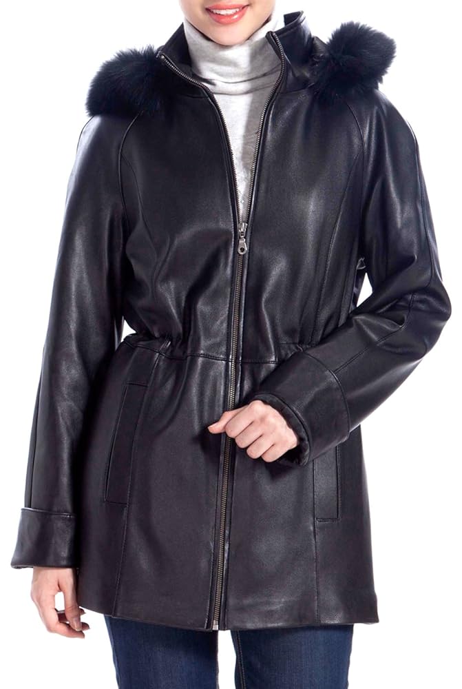 ジャケット・アウター YSTRDY's TMRRW leather anorak Parker YSTRDY'S TMRRW Anorak Parka, Genuine Leather, Black #PG4YXM