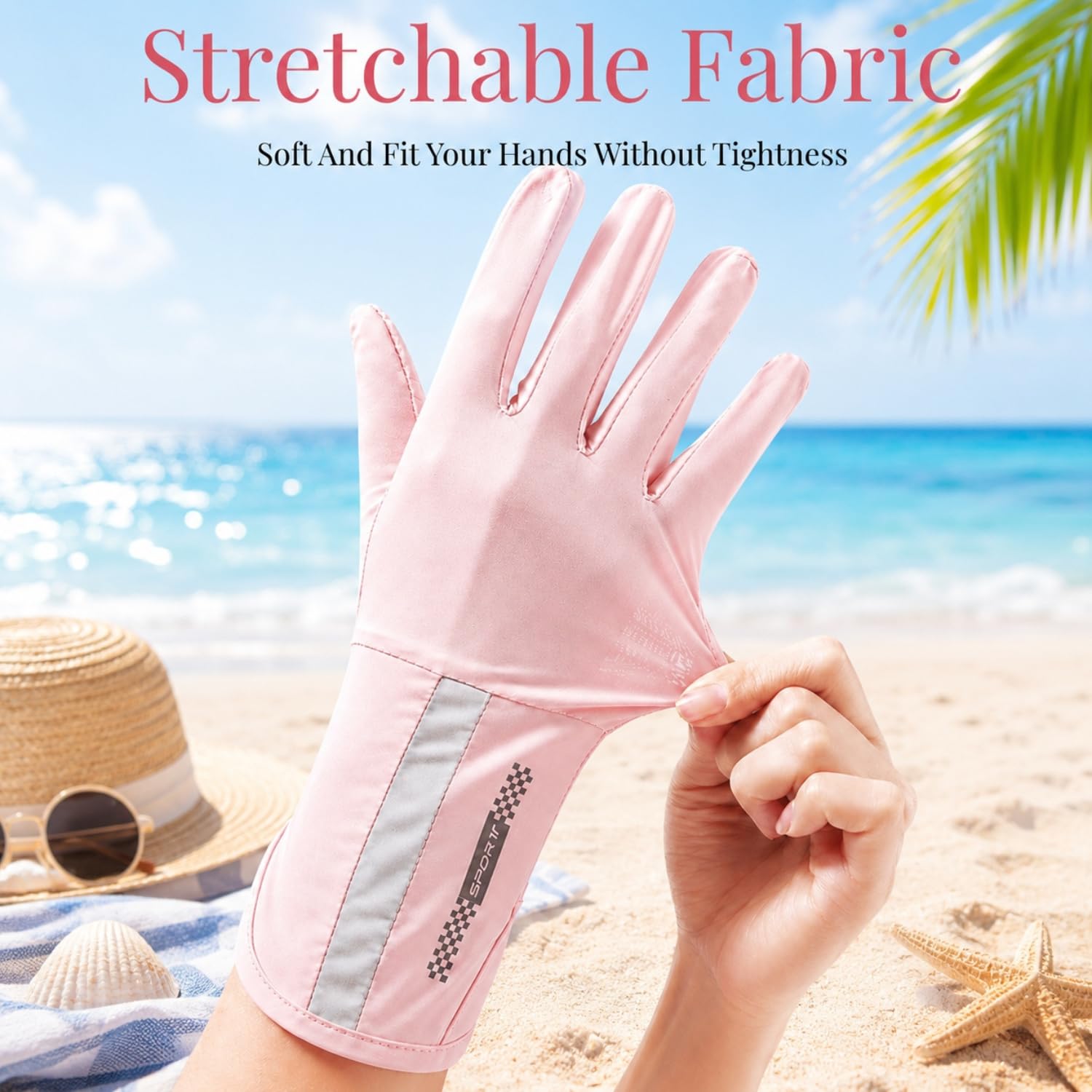 Flavizo Driving Sun Protection Gloves for Women, UV Protection Ice Silk Summer Gloves, Open Finger Hand Gloves with Anti-Slip Grip for Driving, Cycling, Scooty Riding & Outdoor Use, Pink 4