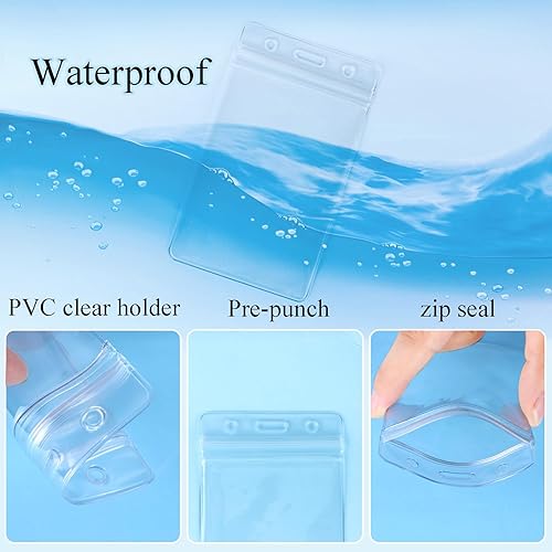 Miniatura 5 de HOSL porta tarjetas de plástico transparente para guardar identificación, impermeable, x 100 unidades.