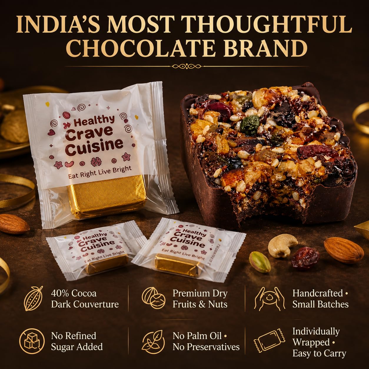 HealthyCrave Cuisine Sugar-Free Dark Chocolate Orange Bites, 8 Pc, 100 g — Amazon image 5