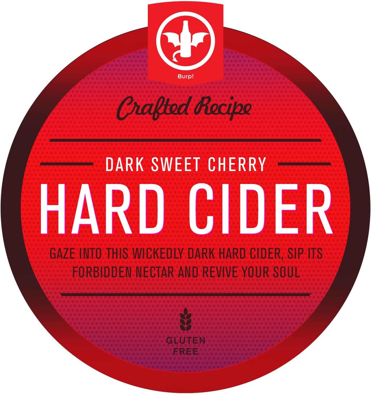 BrewDemon 2 Gal. Dark Sweet Cherry Hard Cider Recipe Kit - Makes a Wicked-Good 5.5% ABV Batch of Craft Brewed Hard Cider